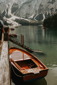 Scenic view of lake by mountains