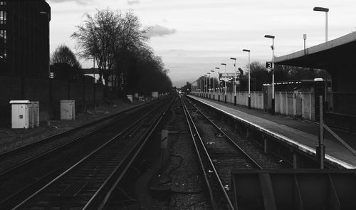 Railroad tracks on railroad track