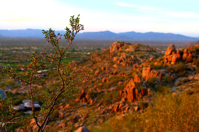 Scenic view of mountains against sky