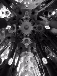 Low angle view of chandelier