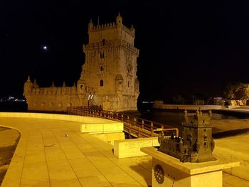 View of fort at night