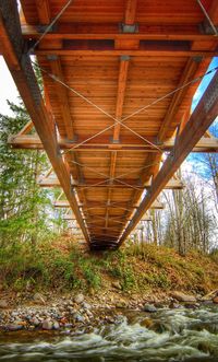 High angle view of bridge over water