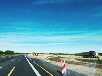 Road against blue sky