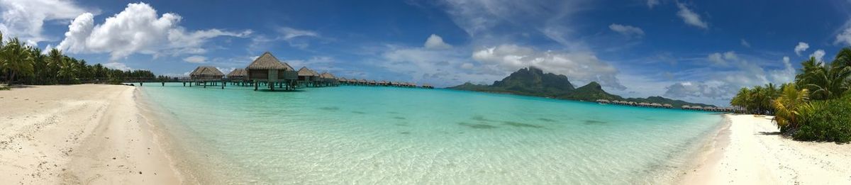 Panoramic view of beach against sky