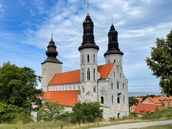 Low angle view of buildings against sky