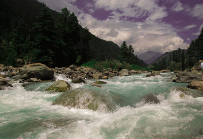 Scenic view of river against sky