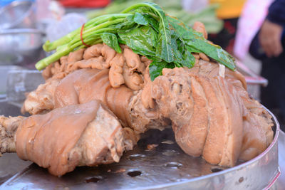 Close-up of fresh vegetable for sale in market