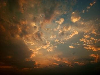 Low angle view of sky at sunset