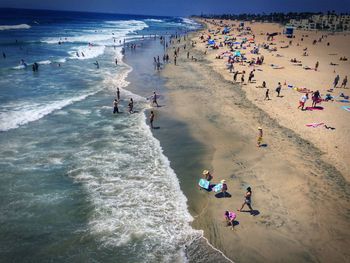 People enjoying at beach
