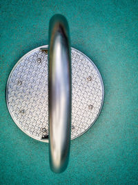 High angle view of spoon on table