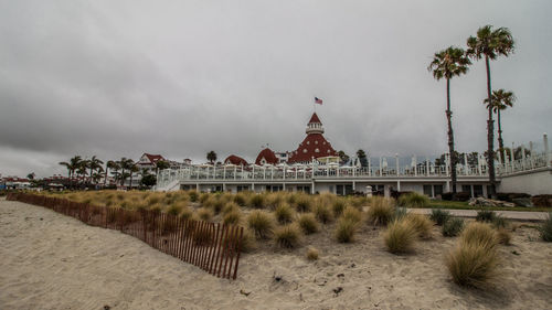 Panoramic view of temple building against sky