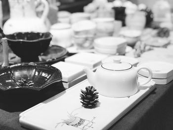 Close-up of tea served on table