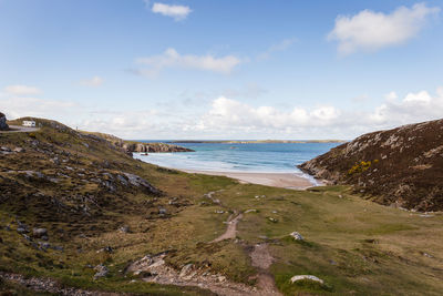 Scenic view of beach against sky