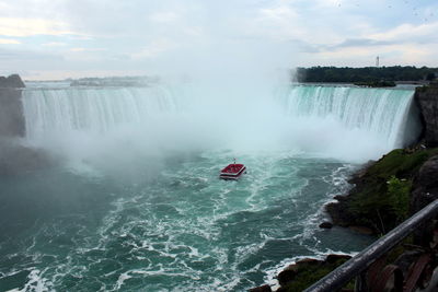 High angle view of waterfall