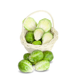 High angle view of vegetables on white background