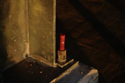 Close up of red pipe