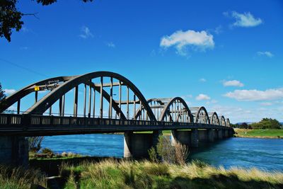 Bridge over river against sky