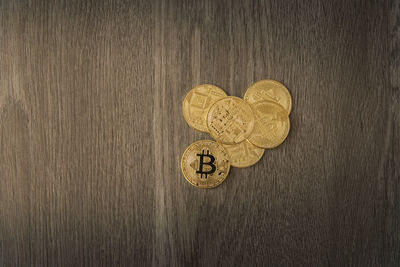 Directly above shot of heart shape decoration on table