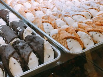 High angle view of dessert in container