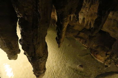 Close-up of rock formation in sea
