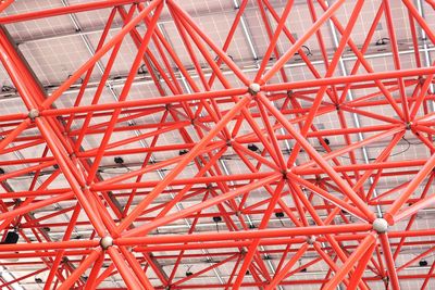 Full frame shot of red scaffolding