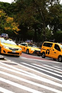 Yellow car on street