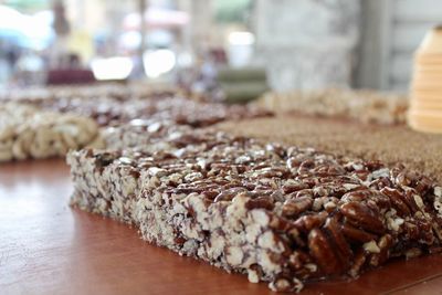 Close-up of bread on table