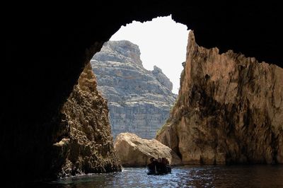 Scenic view of sea and mountains