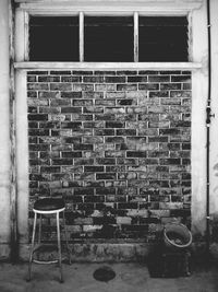 View of window on brick wall