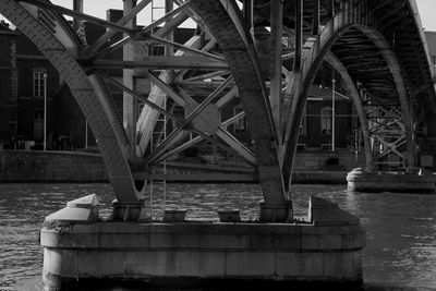 High angle view of bridge over river