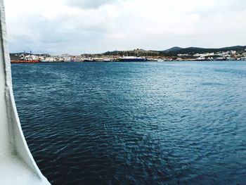 View of sea against cloudy sky