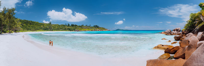 Panoramic view of beach against sky