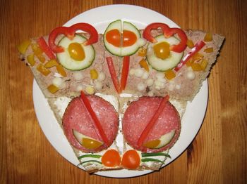 Close-up of food on table