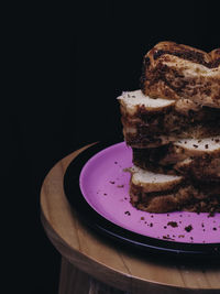 Close-up of cake on table