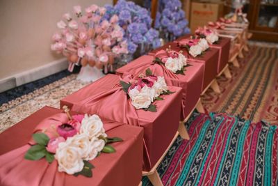 Close-up of hidden hantaran