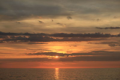 Scenic view of sea at sunset