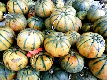 Full frame shot of melons at market for sale