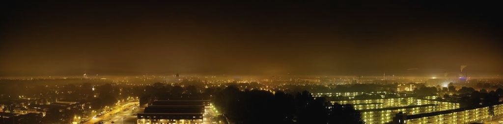 Illuminated cityscape at night