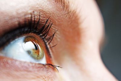 Close-up of woman eye looking away