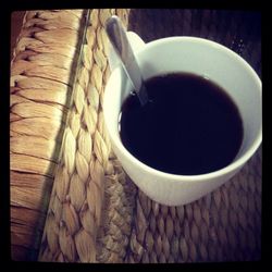 Coffee cup on table