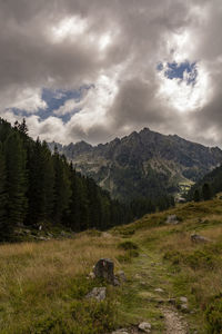 Scenic view of mountains against sky
