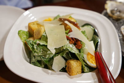 Close up caesar salad