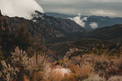 Scenic view of mountains against sky