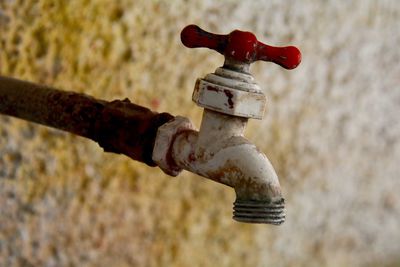 Close-up of old faucet