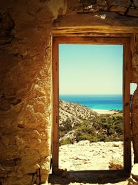 Scenic view of sea against blue sky