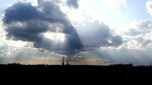 Low angle view of dramatic sky during sunset