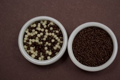 High angle view of vegetables in container