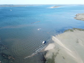 High angle view of beach against sky