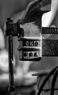 Close-up of metal against blurred background