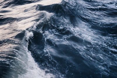 High angle view of sea waves